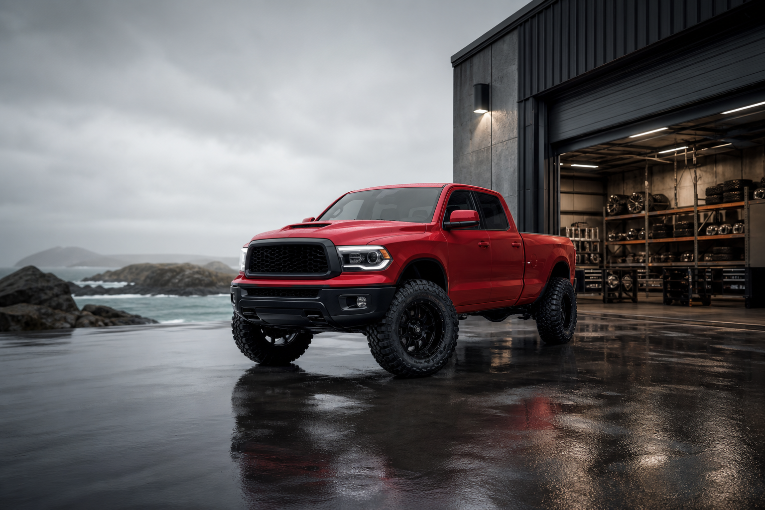 McGraw Offroad garage and lifted truck hero banner